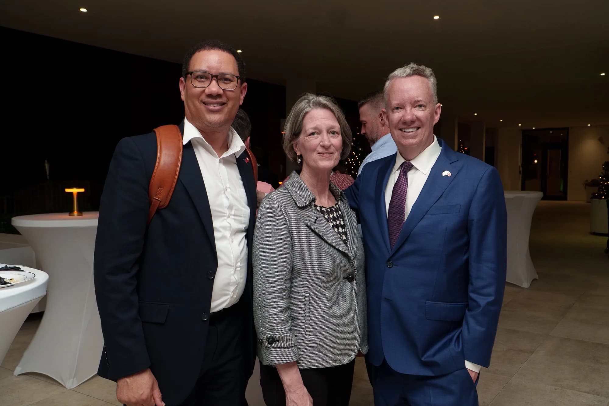 Executives at a catered corporate event