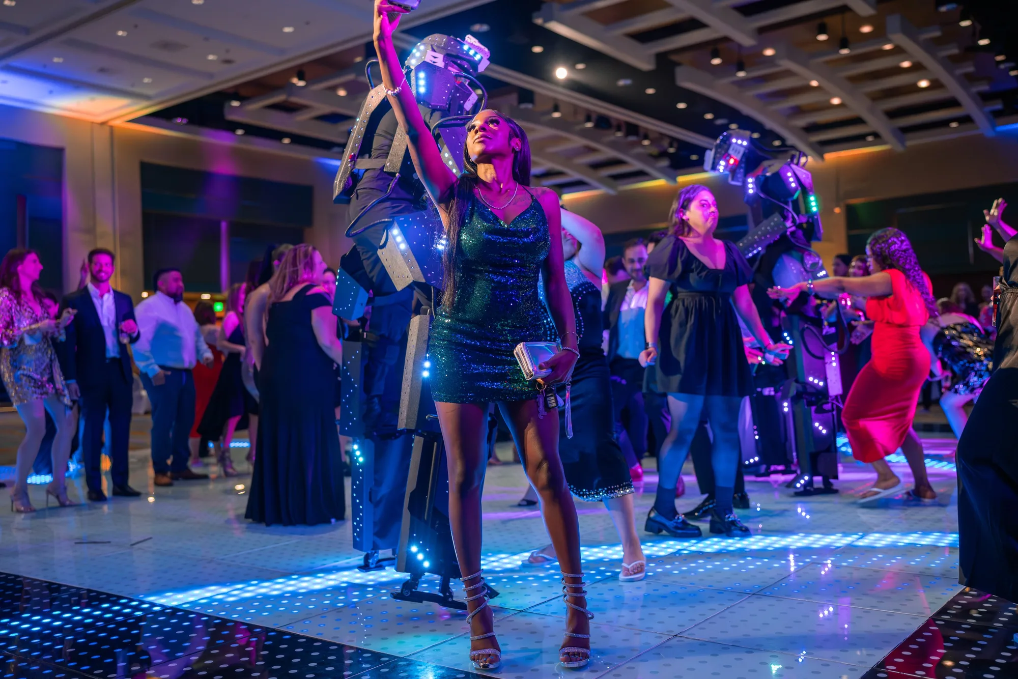Performer on stage at a gala