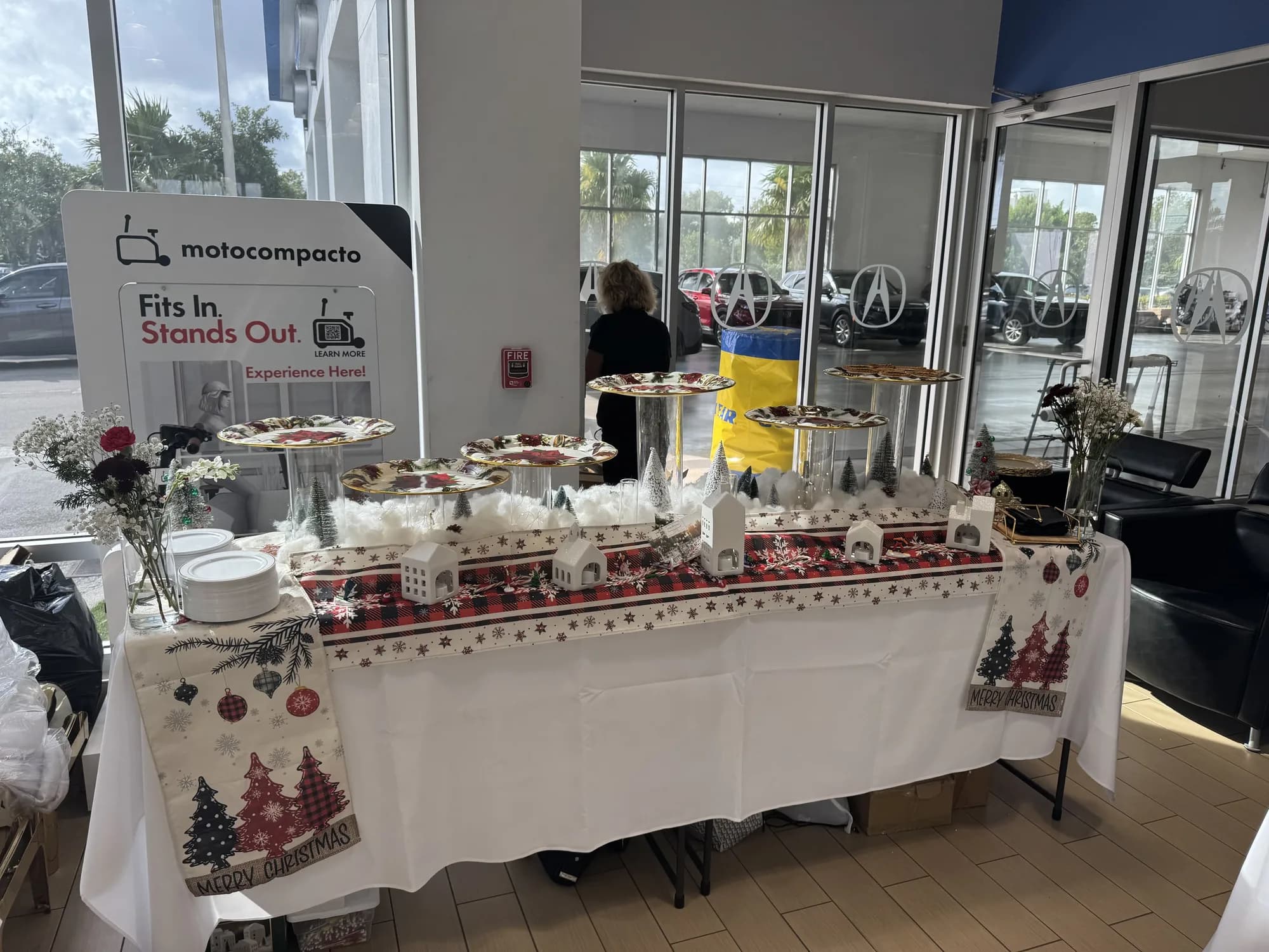 Holiday dessert table at a corporate event