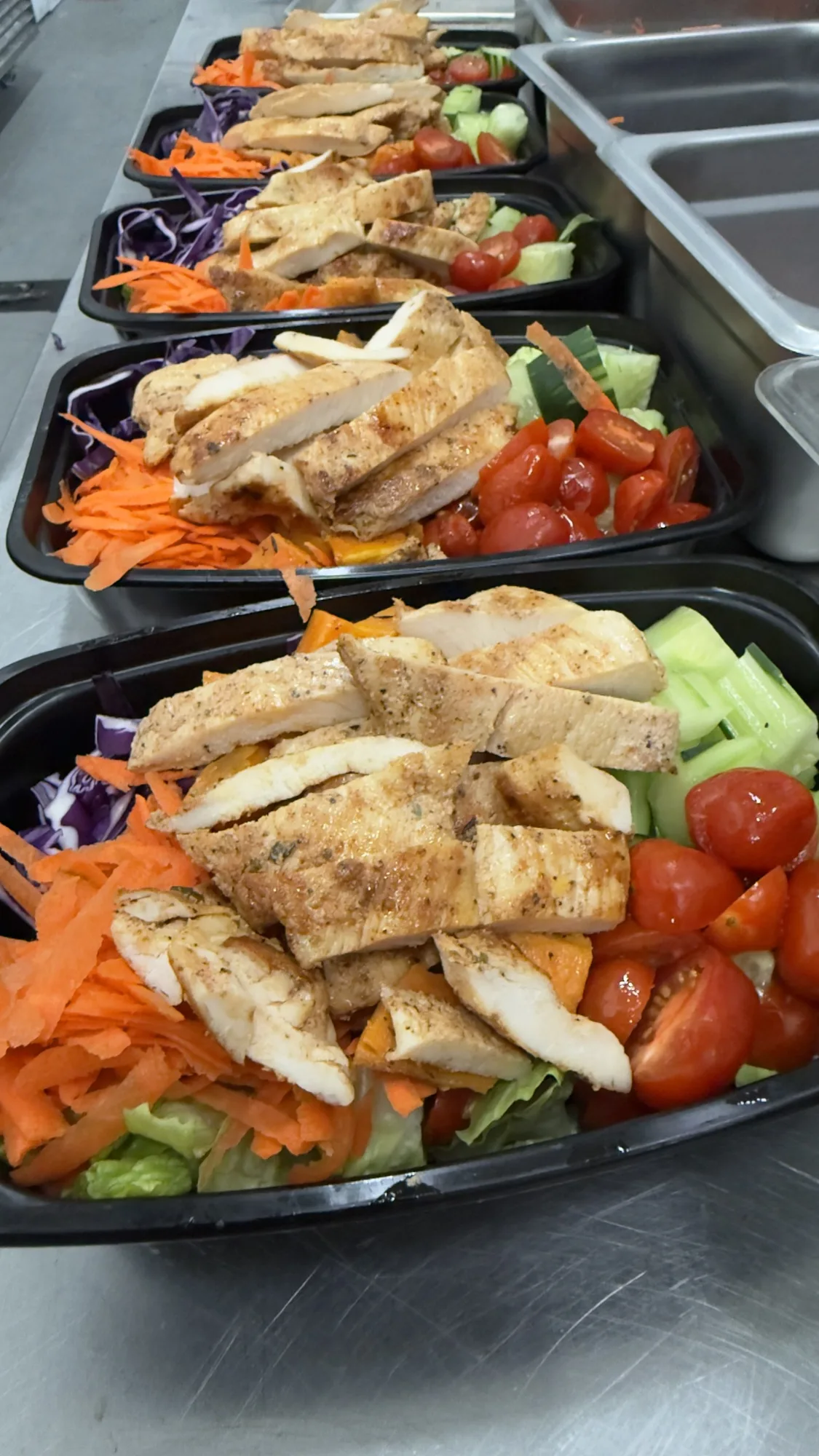 Chicken salad meal prep bowls
