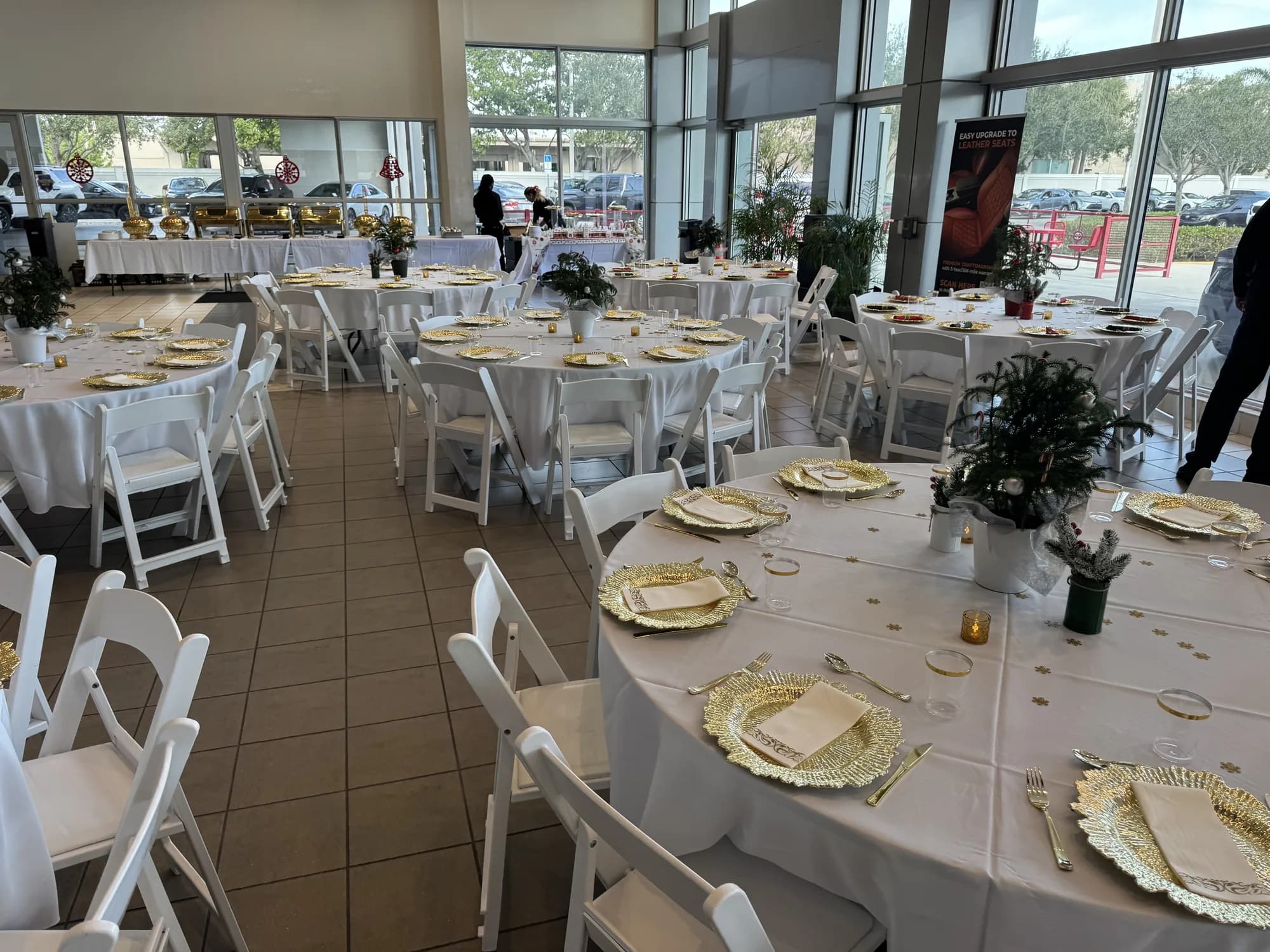 Place settings for a corporate dinner