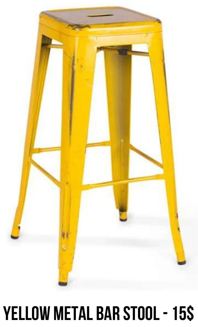 Yellow Metal Bar Stool rental