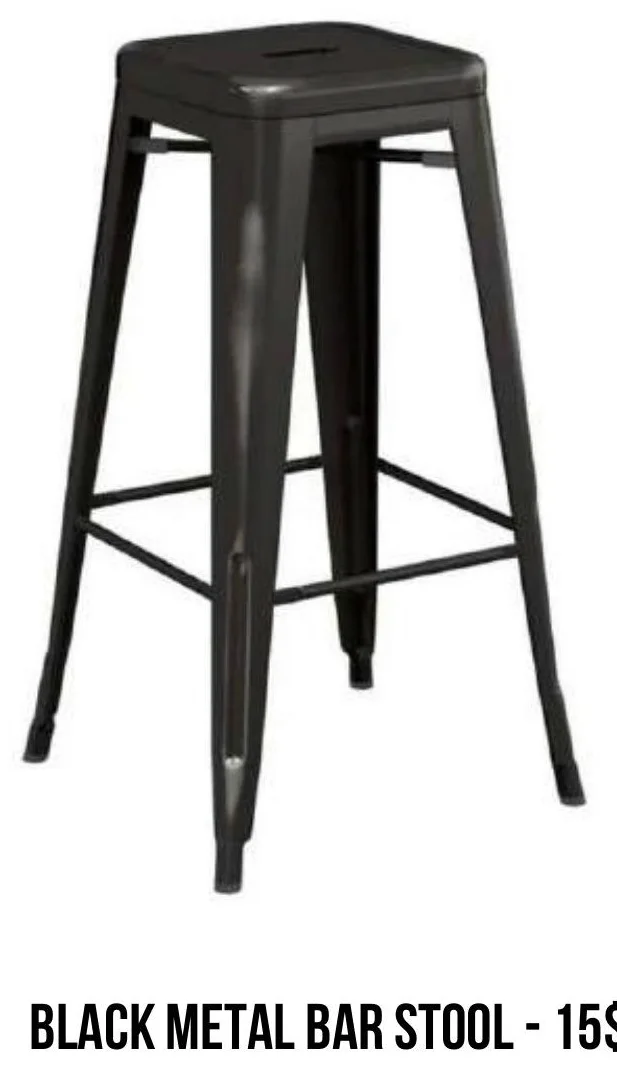 Black Metal Bar Stool rental