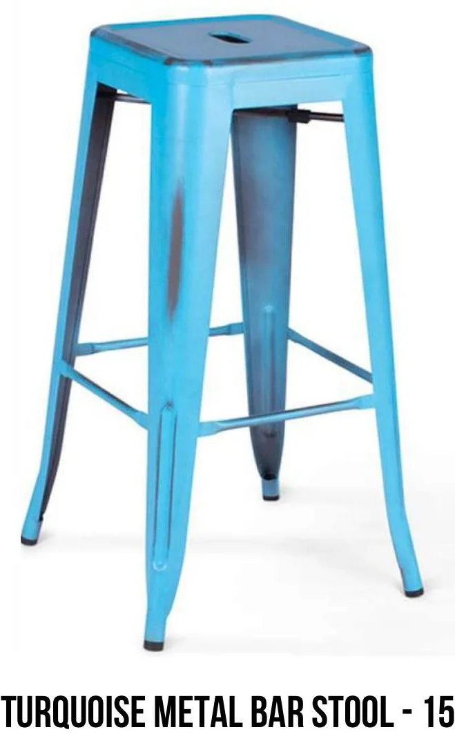 Turquoise Metal Bar Stool rental
