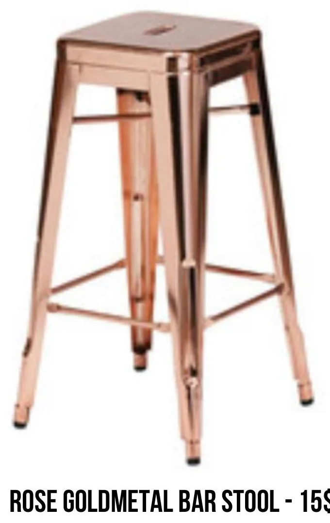 Rose Gold Metal Bar Stool rental