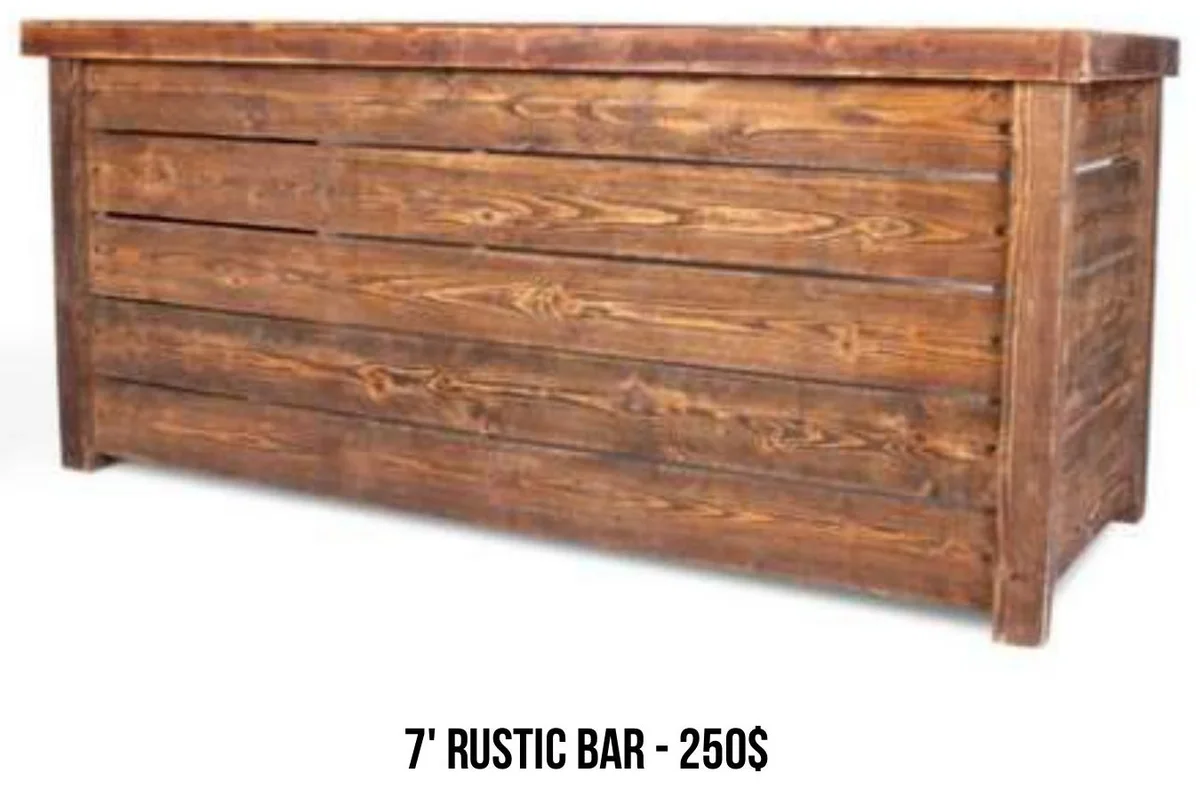 7' Rustic Bar rental