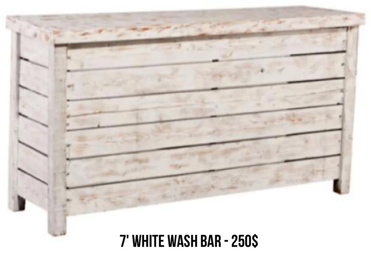 7' White Wash Bar rental