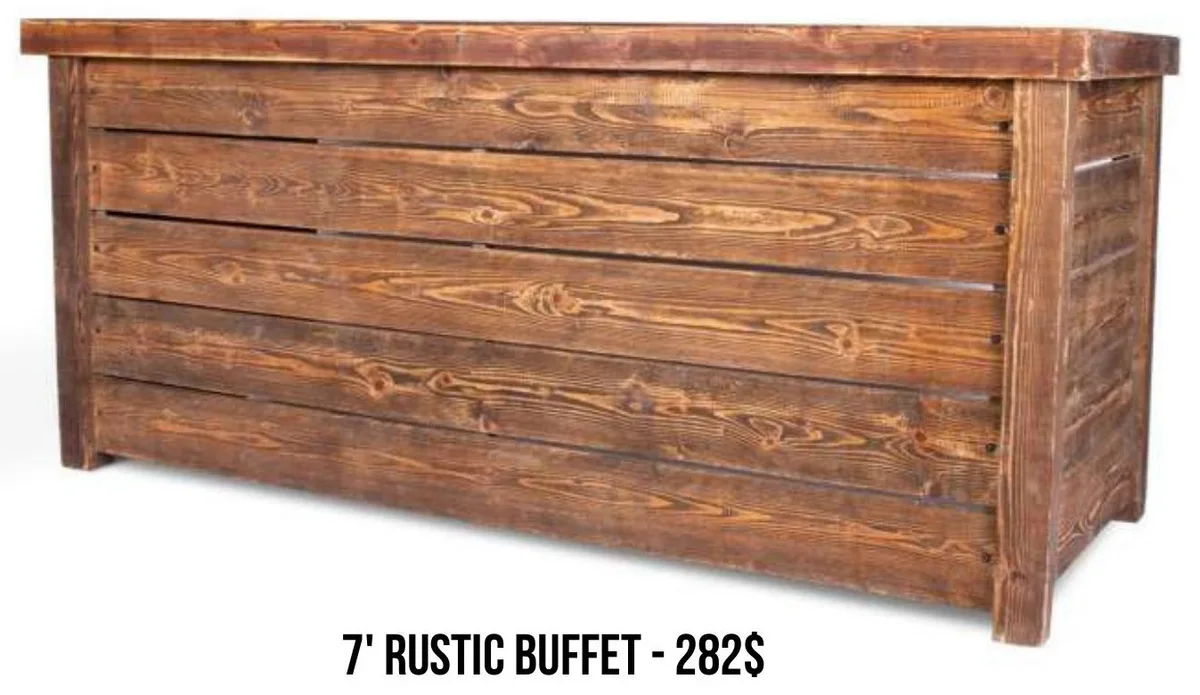 7' Rustic Buffet rental