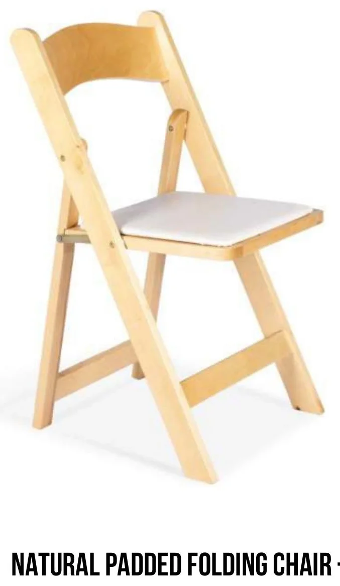Natural Padded Folding Chair rental