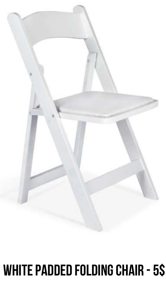 White Padded Folding Chair rental