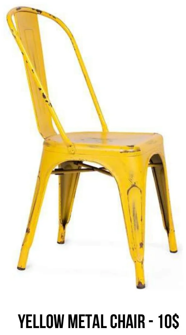 Yellow Metal Chair rental
