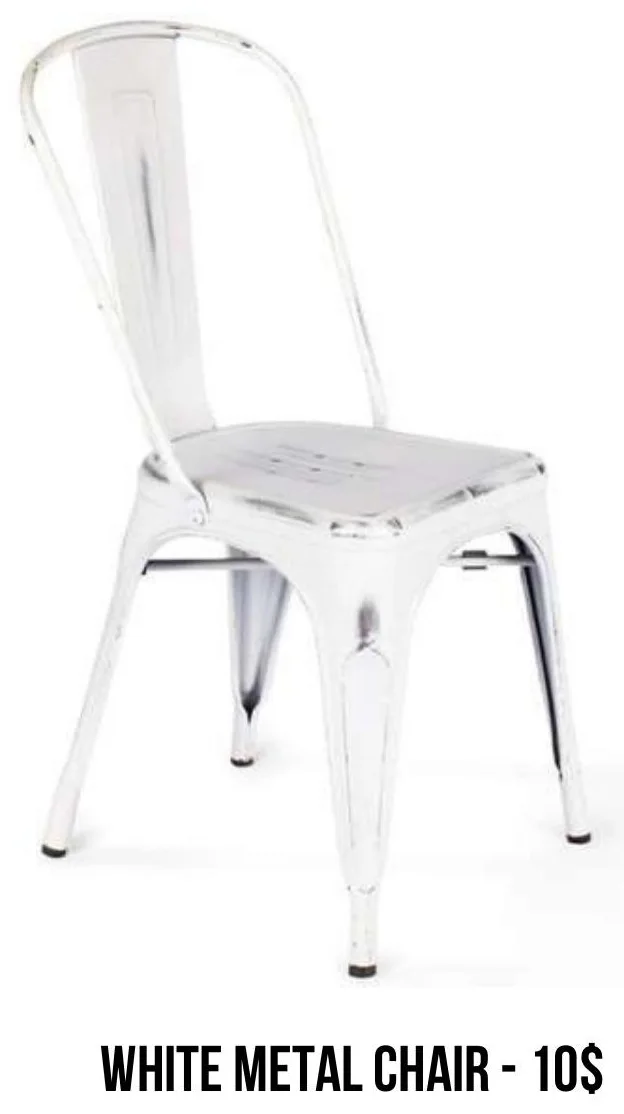 White Metal Chair rental