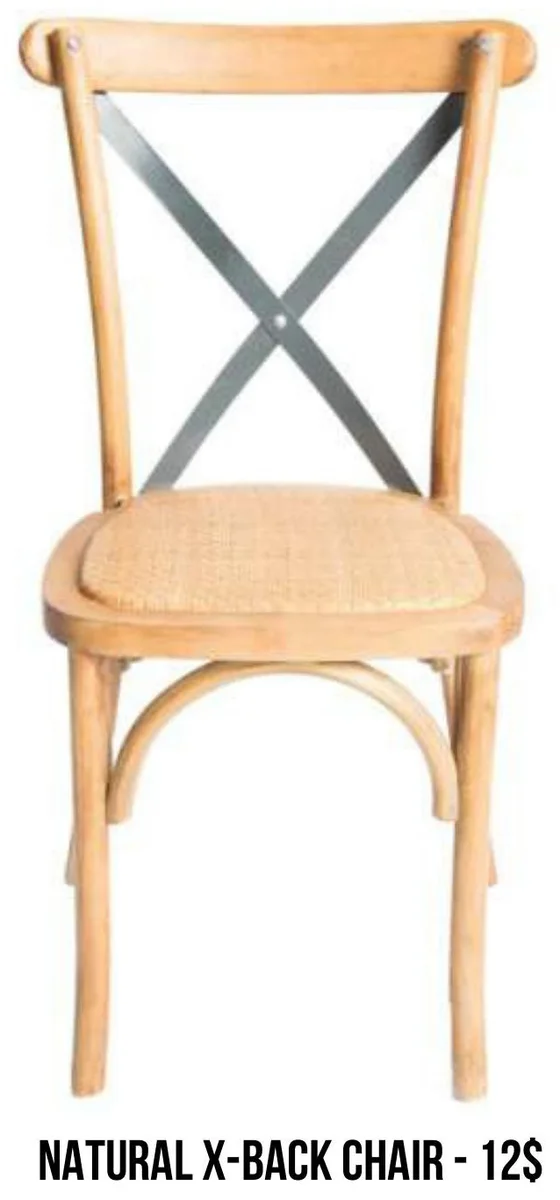 Natural X-Back Chair rental