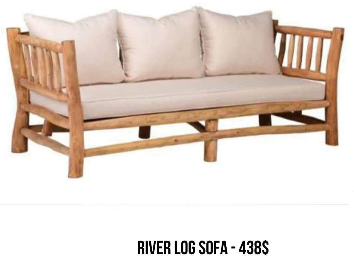 River Log Sofa rental