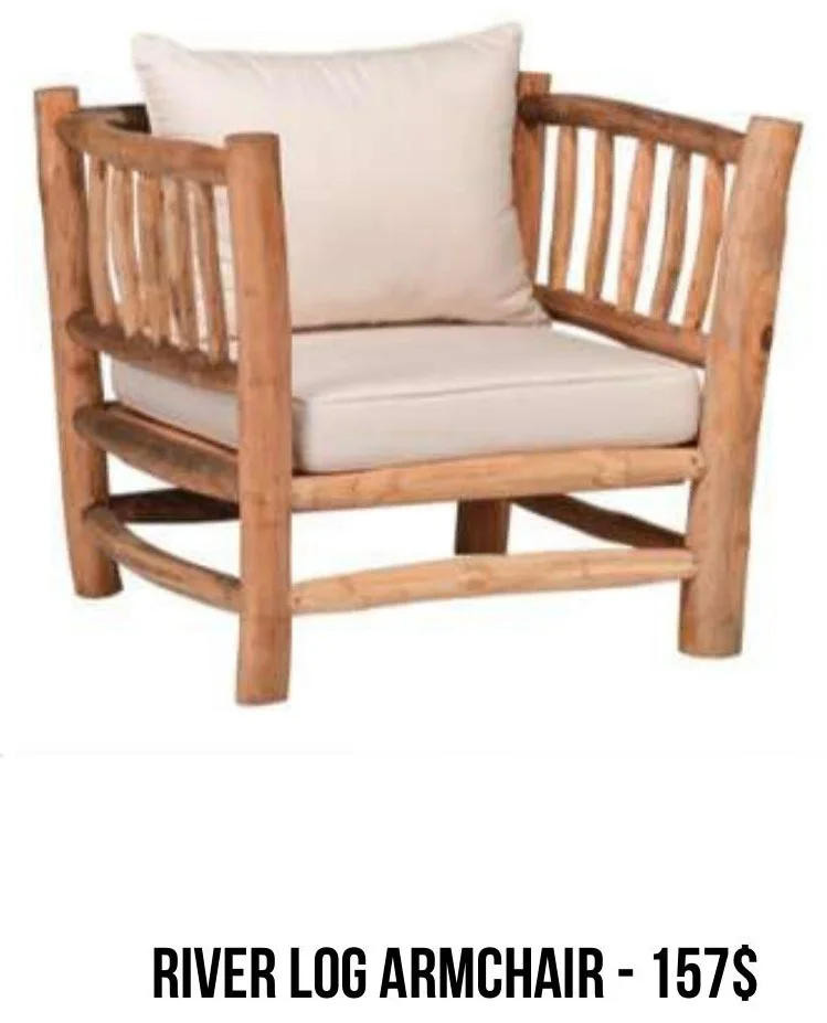River Log Armchair rental