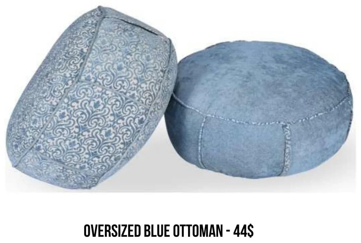 Oversized Blue Ottoman rental