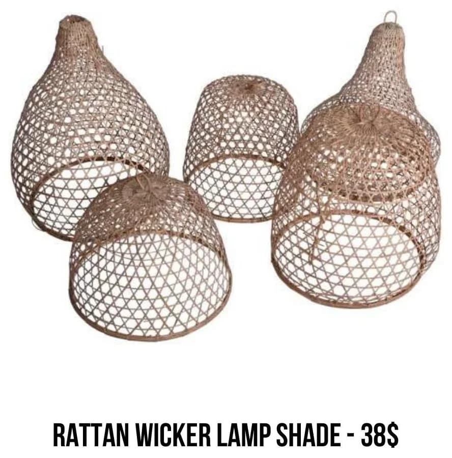 Rattan Wicker Lamp Shade rental