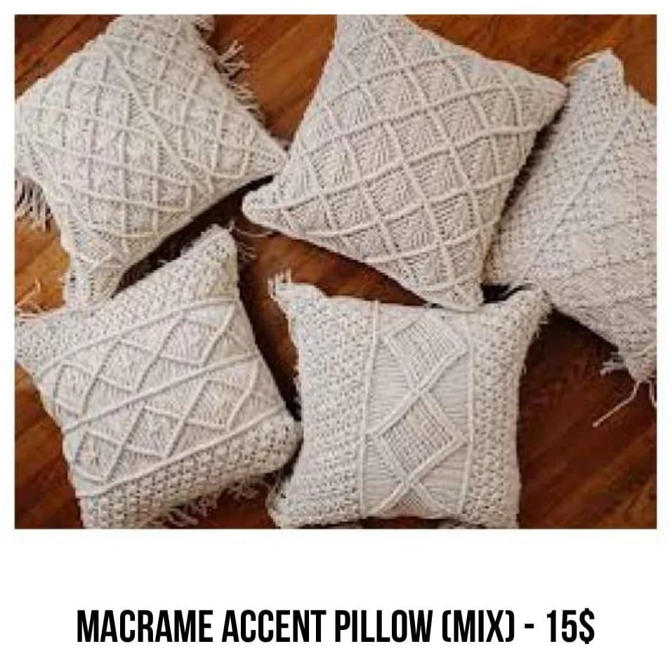 Macramé Accent Pillows (mix) rental