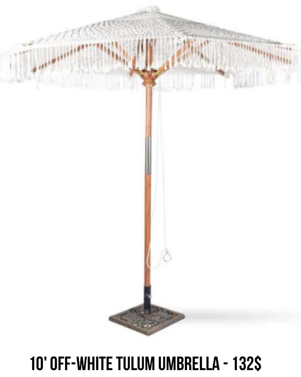 10' Off-White Tulum Umbrella (Summer) rental