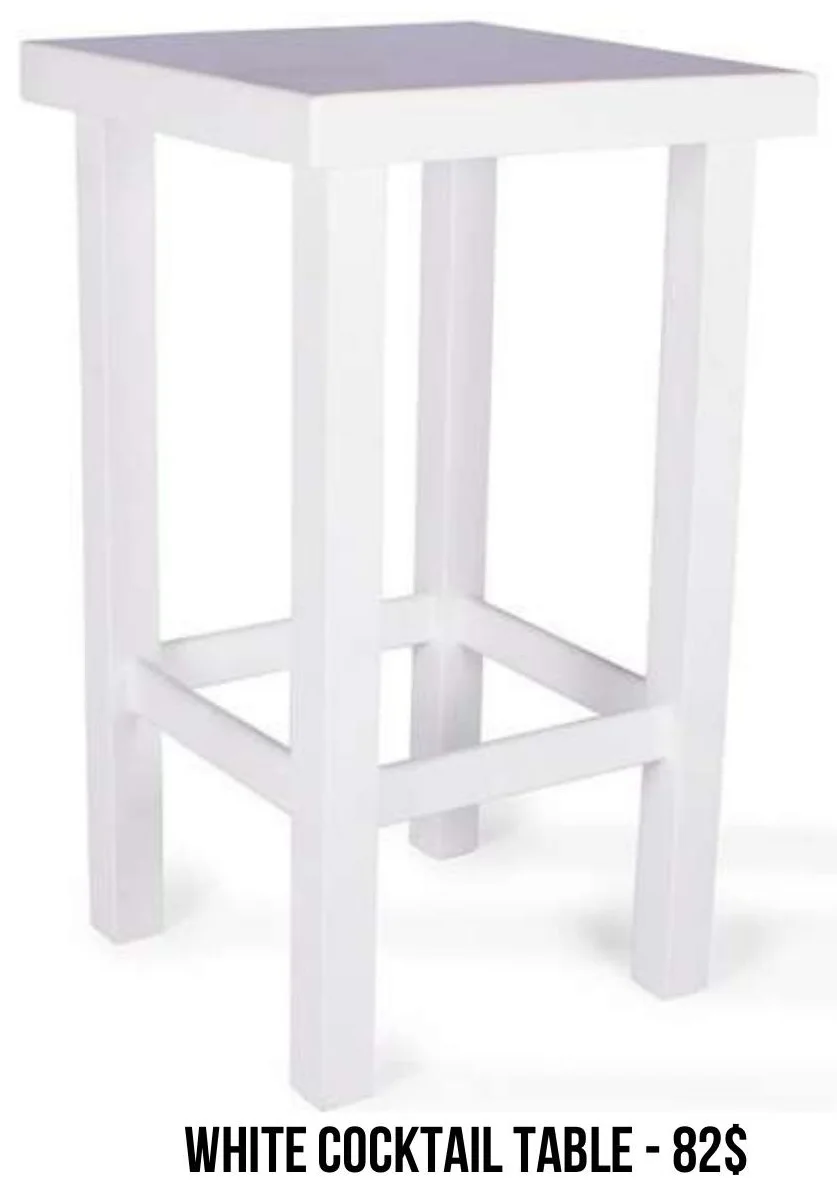 White Cocktail Table rental