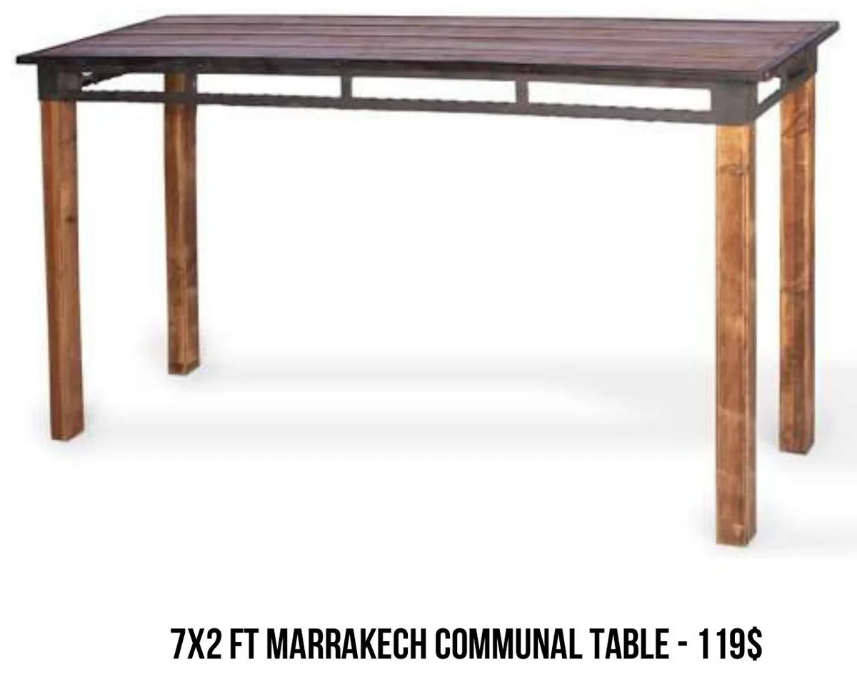 7x2 ft Marrakech Communal Table rental