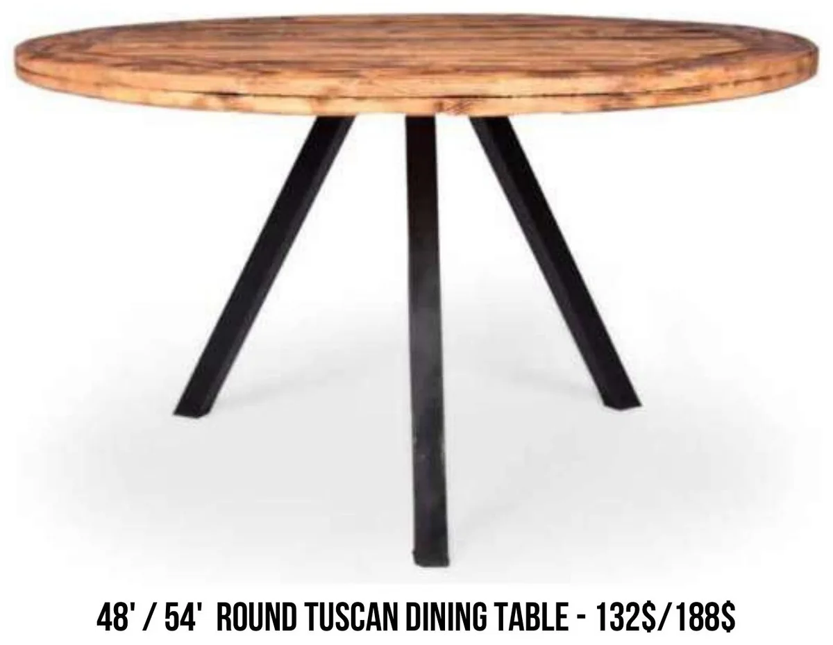 48" / 54" Round Tuscan Dining Table rental