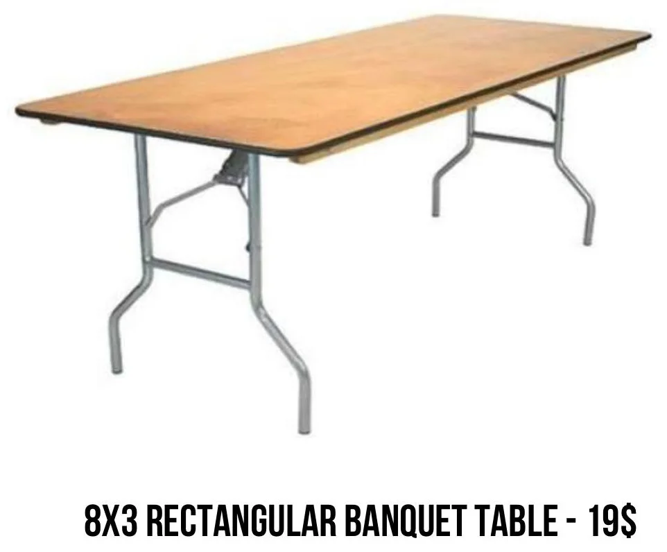 8x3 Rectangular Banquet Table rental