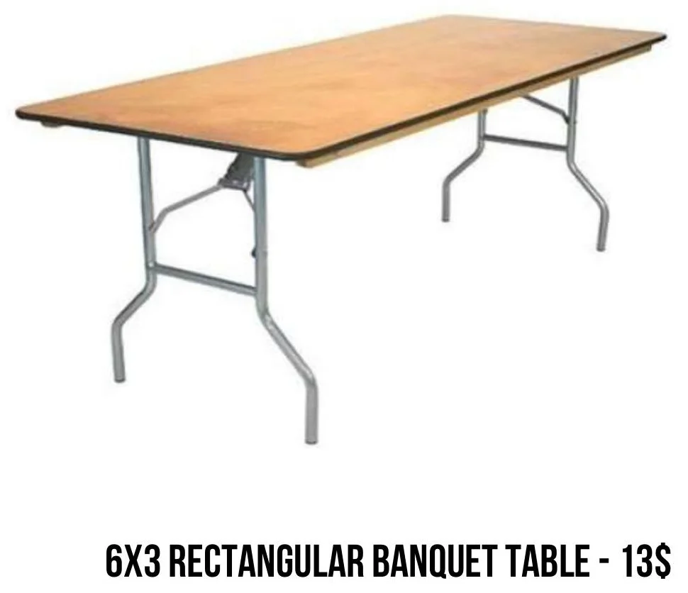 6x3 Rectangular Banquet Table rental