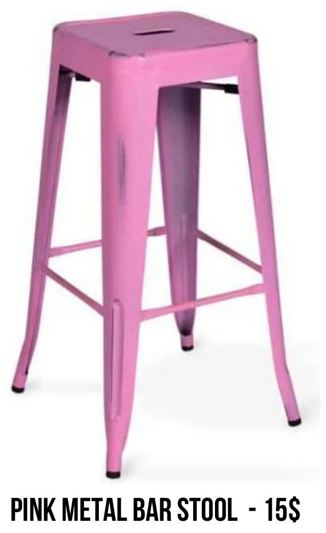 Pink Metal Bar Stool rental