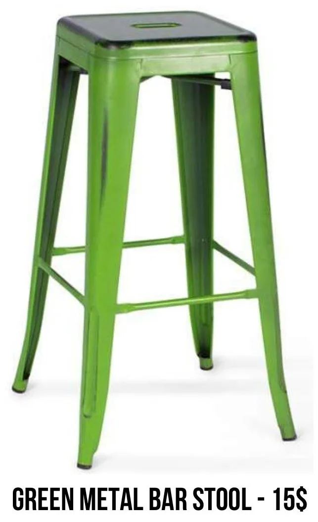 Green Metal Bar Stool rental