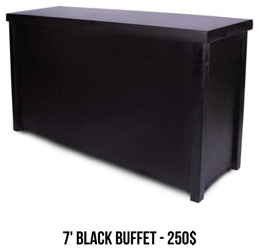 7' Black Buffet rental