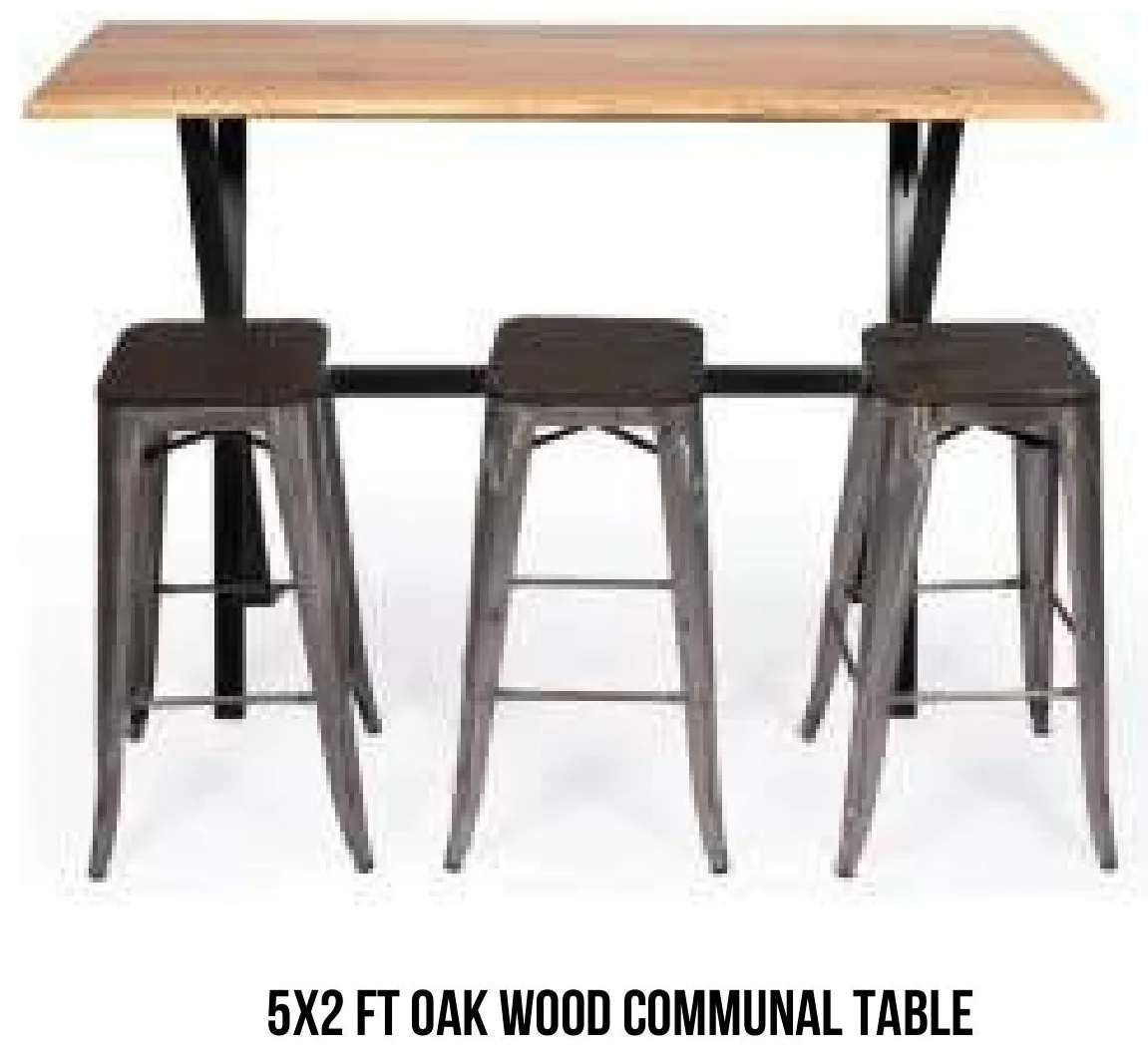 5x2 ft Oak Wood Communal Table rental